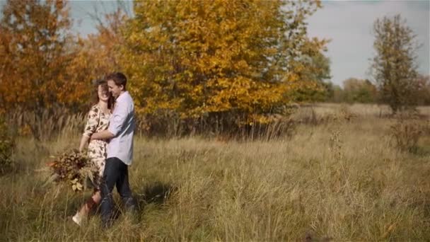 Paar verliefd wandelende en hand in hand - Video