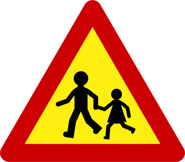 Señal de advertencia con los niños juegan símbolo - Foto, imagen