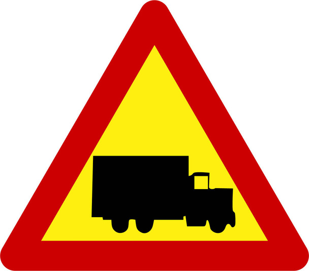 Señal de advertencia con símbolo de camión - Foto, Imagen