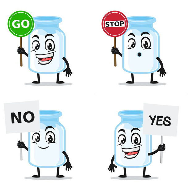 vector ilustración de la colección de la mascota de la leche conjunto con el tema del signo - Vector, Imagen