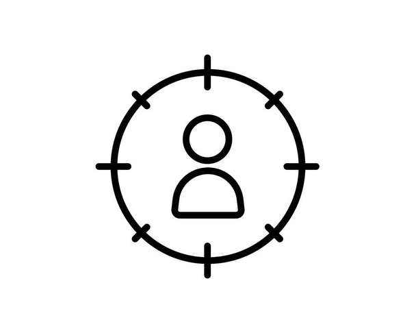 Simpele doelgroep icoon. Beroerte pictogram. Vector illustratie geïsoleerd op een witte achtergrond. Hoogwaardig kwaliteitssymbool. Vectorteken voor mobiele app en websites - Vector, afbeelding