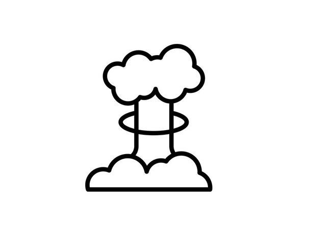 Грибное облако. Ядерный взрыв дым. Силуэт. Значок взрыва. Атомная радиоактивная икона Хиросимы - Вектор,изображение