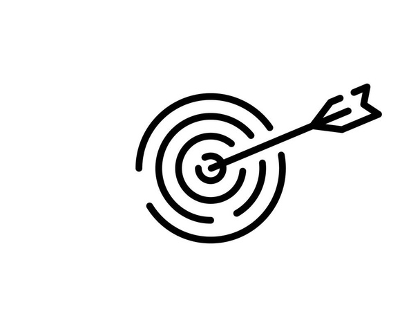 target icon. successful shot in the darts target. isolated on white background. vector illustration. - Vector, Image