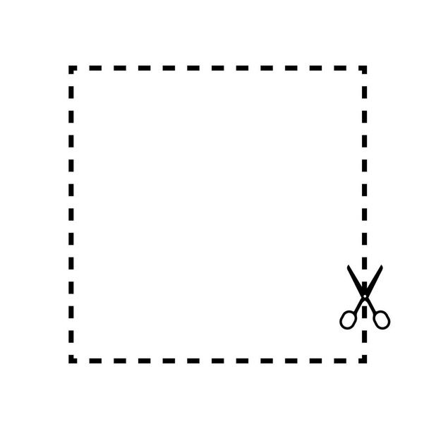 Ψαλίδι κομμένα σάλια από σχήματα τετράγωνο σε λευκό φόντο. Διάνυσμα. - Διάνυσμα, εικόνα