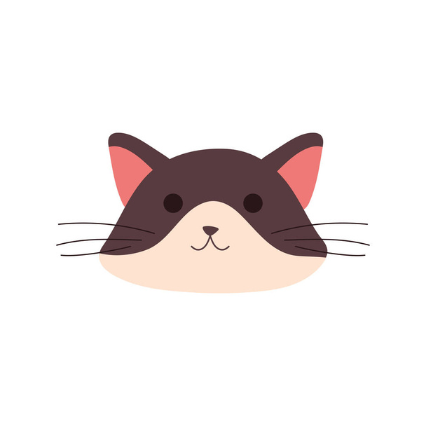 милый маленький кошачий головной персонаж - Вектор,изображение
