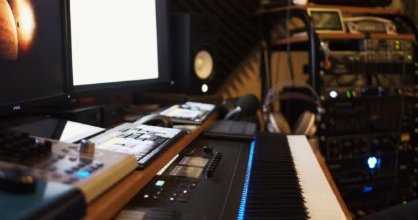 Professional audio studio interior with no people - Footage, Video