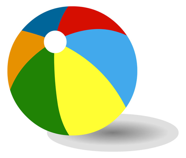 Beach Ball vector de ilustración de stock, aislado en fondo blanco - Vector, Imagen