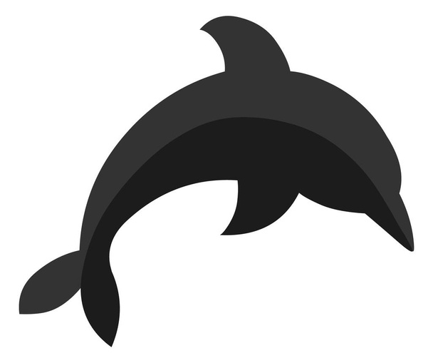 Delphin einfaches schwarzes Silhouettensymbol. Aktienillustration - Vektor, Bild