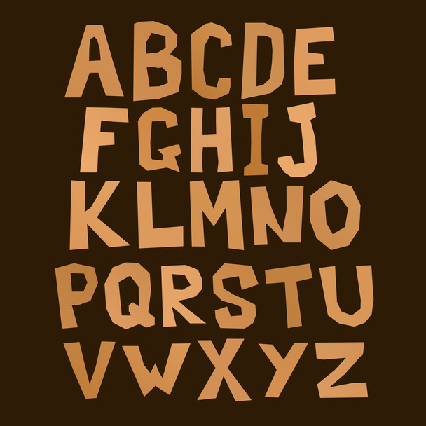 Brown square alphabet - Vektor, kép