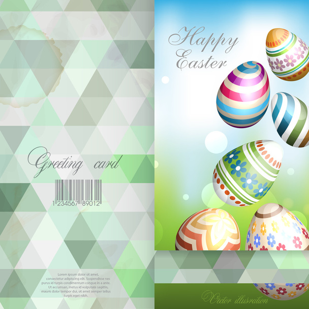 Easter Background With Eggs In Grass - Вектор,изображение