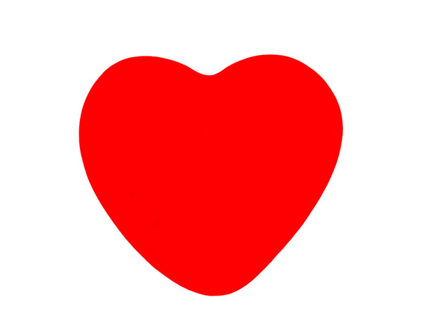 Segno di cuore rosso su sfondo bianco. Cuore, amore e concetto di San Valentino. - Foto, immagini