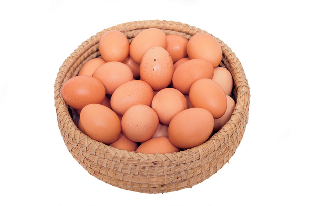  organic eggs on white background - Photo, Image