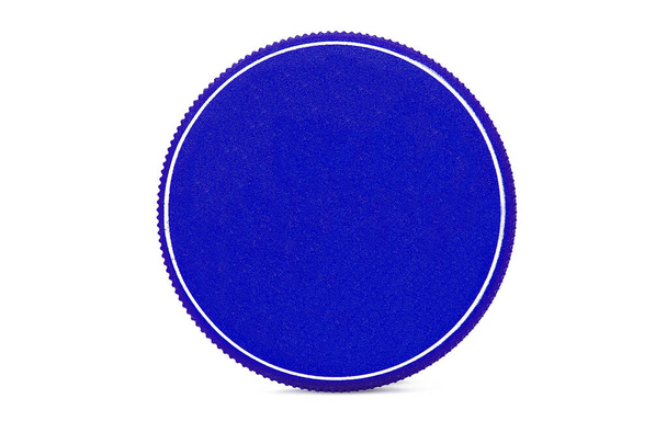 Синя кругла форма на білому тлі
. - Фото, зображення