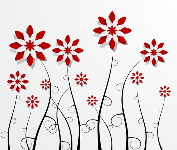 Fleurs rouges décoratives
 - Vecteur, image