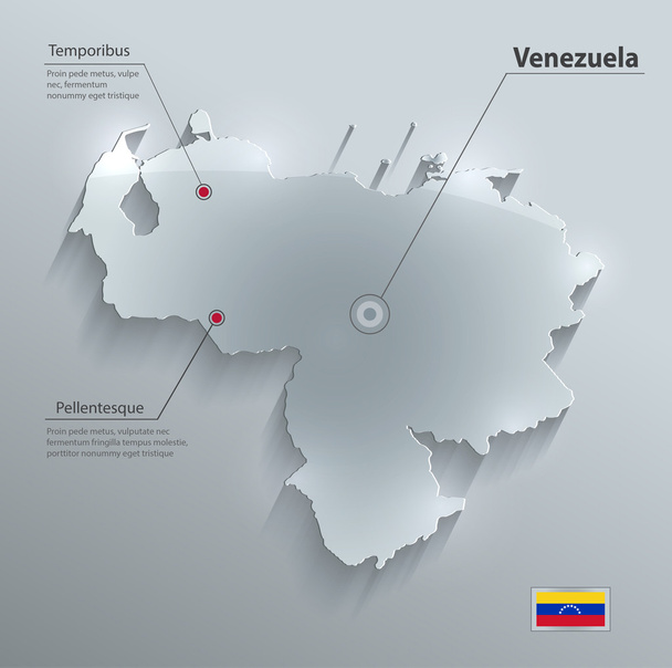 Venezuela mappa bandiera carta di vetro 3D vettoriale
 - Vettoriali, immagini