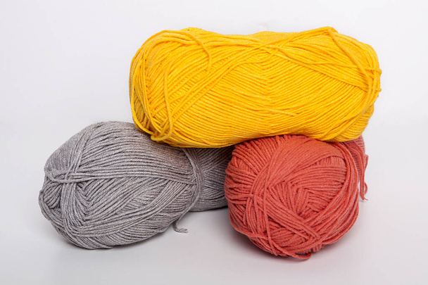 Colorful wool yarn balls. - Photo, Image