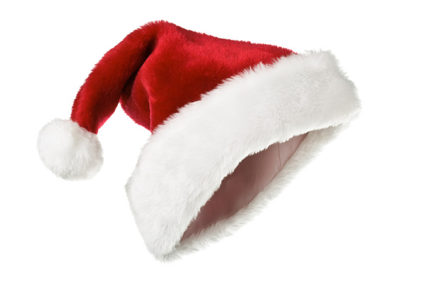 Santa kapelusz izolowany na białym - Zdjęcie, obraz