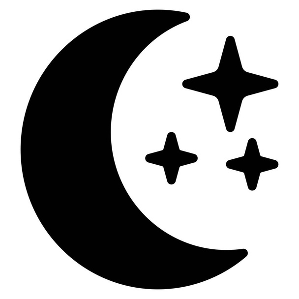 lua e estrelas no fundo branco, ilustração vetorial - Vetor, Imagem