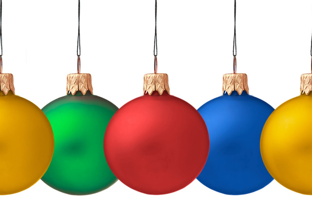 Rangée pf pendaison boules de Noël isolé (horizontale transparente
 - Photo, image