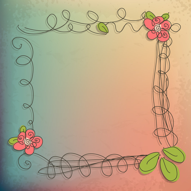 Abstract doodle flower with your text (vector eps 10) - Vetor, Imagem