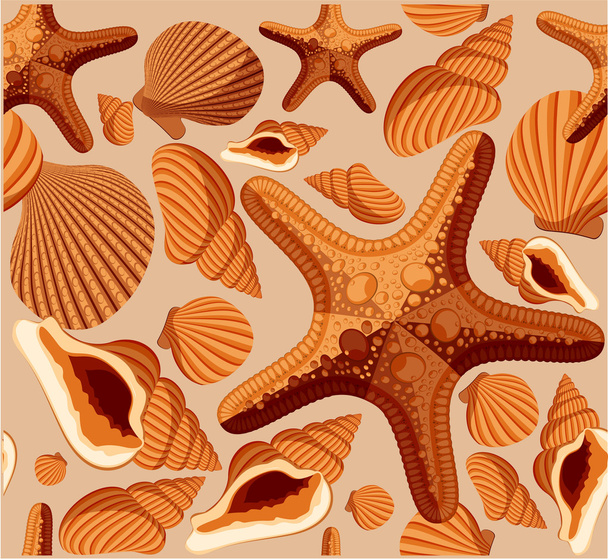 Seamless shells. - Vector, Image