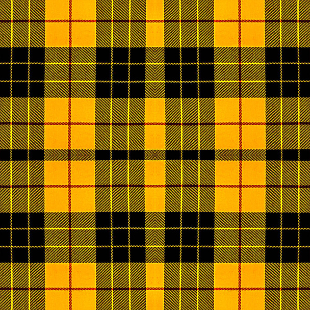 Beautiful seamless noble tartan yellow, black and red colors.  Abstract classic colors checkered plaid squares pattern. Simple geometric tartan pattern of lines and squares of different colors. Vintage beauty of checkered design. - Photo, Image
