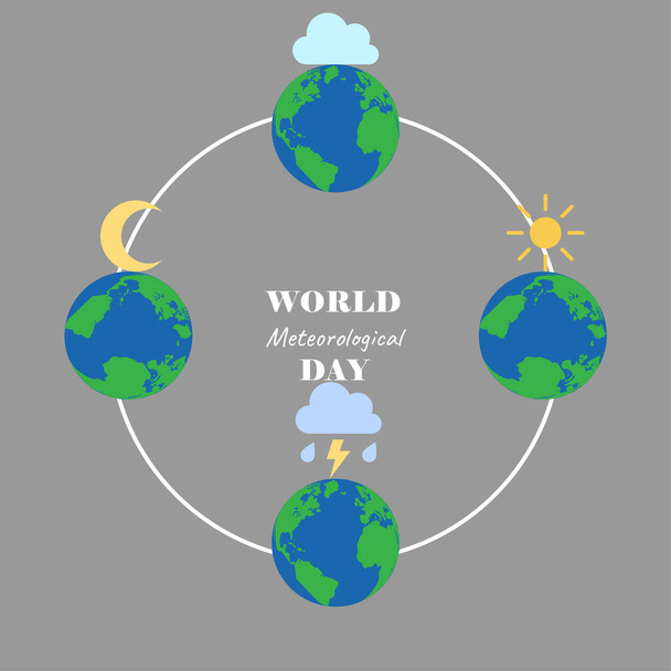 Dünya Meteoroloji Günü Vektör İllüstrasyonu, basit tasarım, her Poster ve Arkaplan için uygun. 10 saniye. - Vektör, Görsel