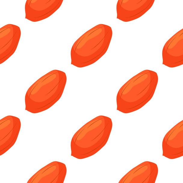 Illustration on theme big pattern identical types peanut, nut equal size. Peanut pattern consisting of natural nut for colored print on wallpaper. Abstract colorful pattern from many yummy nut peanut. - Vector, Image