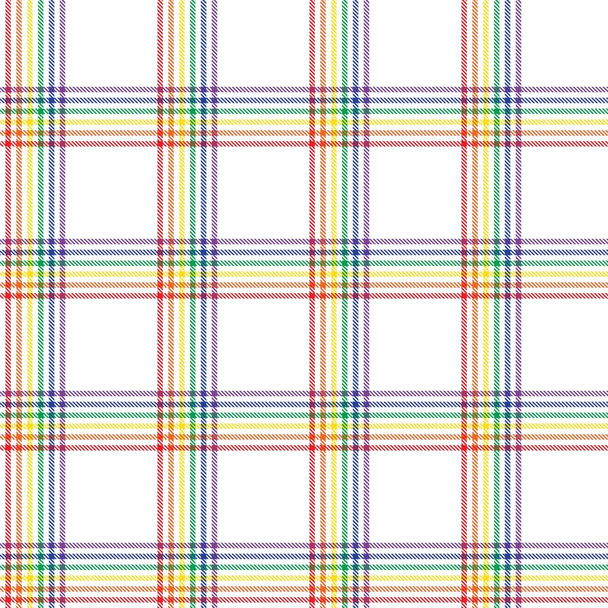 Plaid arco iris, a cuadros, tartán patrón sin costura adecuado para textiles de moda y gráficos - Vector, imagen