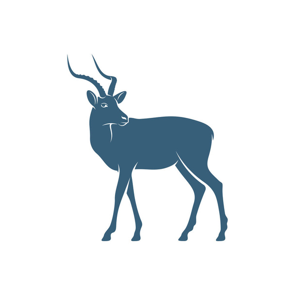 Antilop tasarımı vektör çizimi, yaratıcı antilop logosu tasarımı şablon, simge sembolleri - Vektör, Görsel