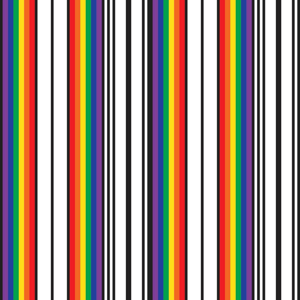 Rainbow vertical striped seamless pattern background suitable for fashion textiles, graphics - Vector, Image
