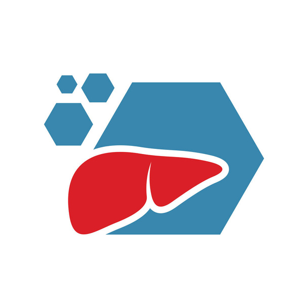 Печінка з шестикутником векторний шаблон логотипу, концепції дизайну логотипу Creative Liver
 - Вектор, зображення