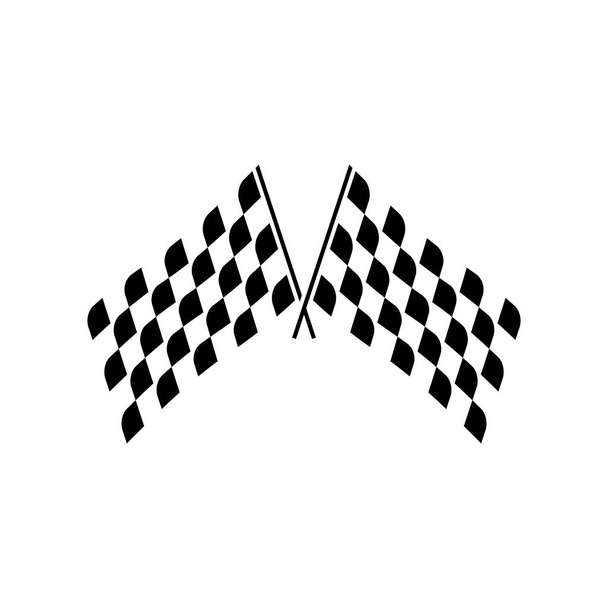 Vetor de design de logotipo de ícone de bandeira de corrida. Símbolo do ícone. Ilustração de modelo. Design criativo - Vetor, Imagem