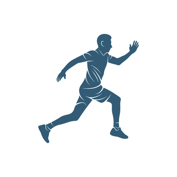 Uomo corridore atletico logo vettore di progettazione. Simbolo dell'icona. Illustrazione modello. Design creativo - Vettoriali, immagini