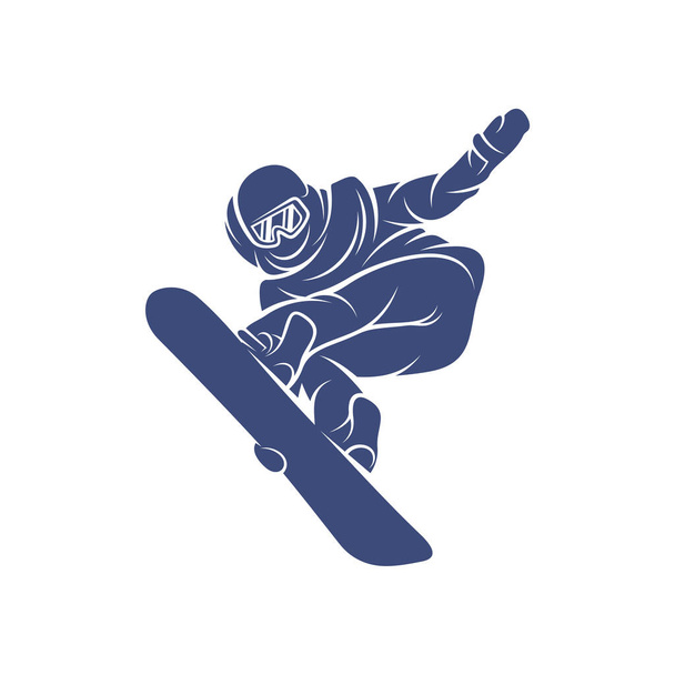 Ilustração vetorial de design de snowboard, Modelo de conceitos de design de logotipo de snowboard criativo, símbolo de ícone - Vetor, Imagem