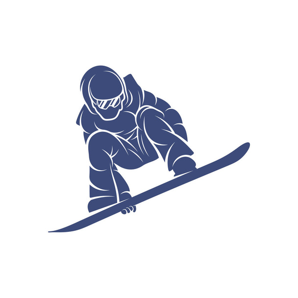 Векторная иллюстрация дизайна сноуборда, шаблон дизайнерских концепций логотипа "Сноуборд", иконка - Вектор,изображение