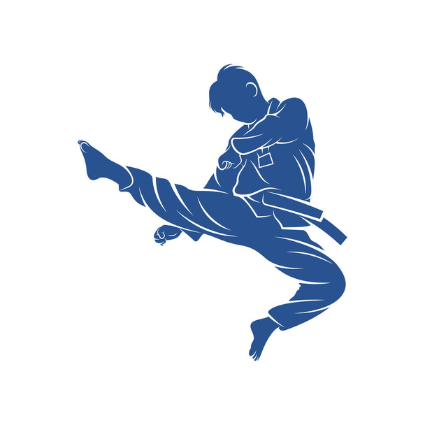 Ilustración vectorial de diseño de Taekwondo, plantilla de conceptos de diseño de logotipo de Taekwondo creativo, símbolo de icono - Vector, imagen