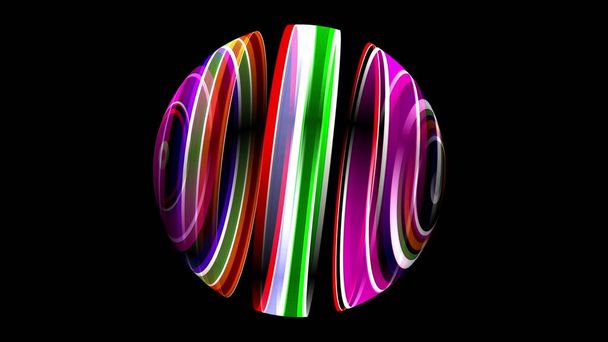 Ilustración 3D de esfera colorida negro - Foto, Imagen