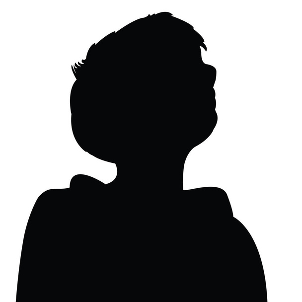 een jongen hoofd silhouet vector - Vector, afbeelding