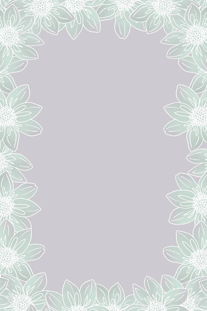 Pasztell keret fehér festett sima vonalak a virágok Hellebore. Gyönyörű tavaszi virágos matrica - Fotó, kép