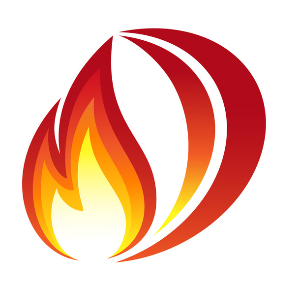 Red fire icon - Διάνυσμα, εικόνα