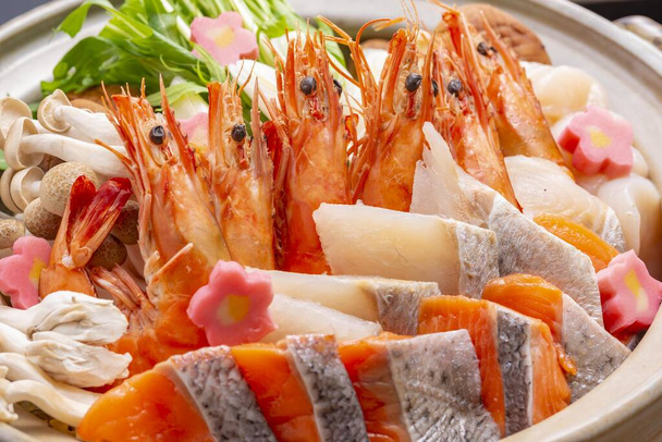 Japanese delicious seafood hot pot dish - Foto, Imagen