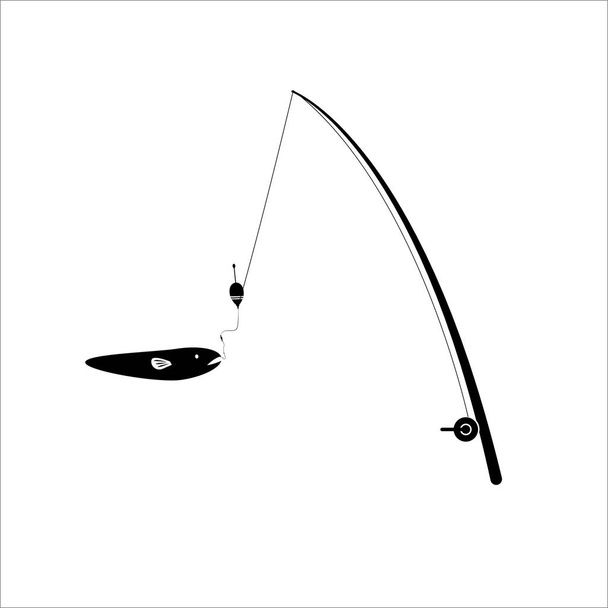 иллюстрация рыболовства, леска рыбалки, крюк, буи, сом, леска - Вектор,изображение