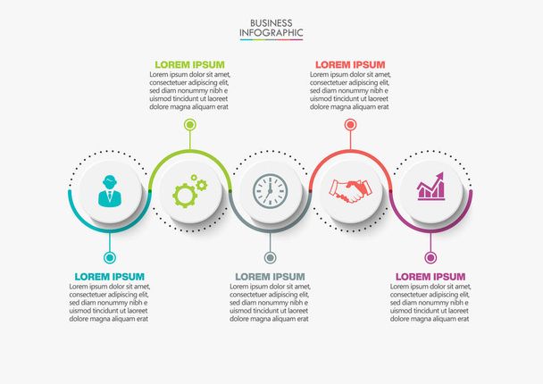 Презентация бизнес-инфографический шаблон с 5 вариантами. - Вектор,изображение