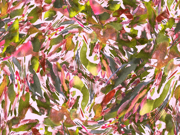 Boho caleidoscoop abstracte naadloze patroon. Roze rode etnische textuur. Aquarel boheemse Marokkaanse prent. Badmode aquarel abstracte das kleurstof interieurprint. Penseelstreek hand getrokken achtergrond - Foto, afbeelding