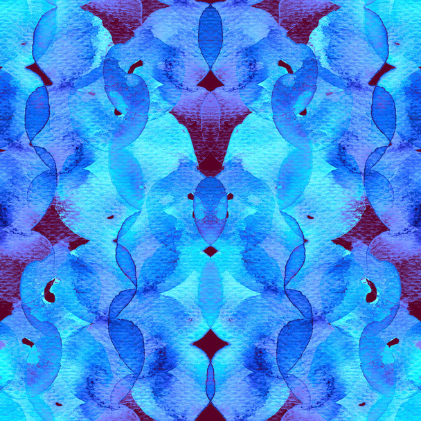 Cute geometric watercolor pattern. Wet fluid brush paint background.  Abstract template seamless design.	 Aquarelle minimal swimwear circle print. Trendy textile tile. Modern spot backdrop. - Photo, Image