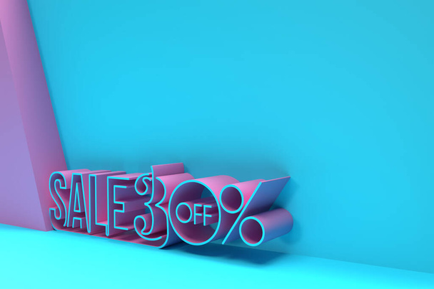 3D рендер 30% скидка скидка Знамя со скидкой с пространством вашего текста иллюстрации дизайн. - Фото, изображение
