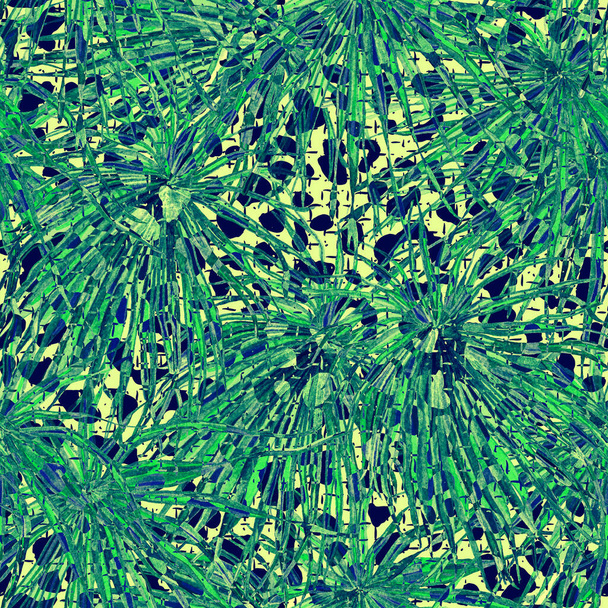 Leopárd zökkenőmentes akvarell minta. Fekete zöld egzotikus zökkenőmentes minta. Törzsi macskanyomat. Minimális kézzel rajzolt geometriai gepárd háttér. Állati bőr allover tinta kapcsolat. - Fotó, kép