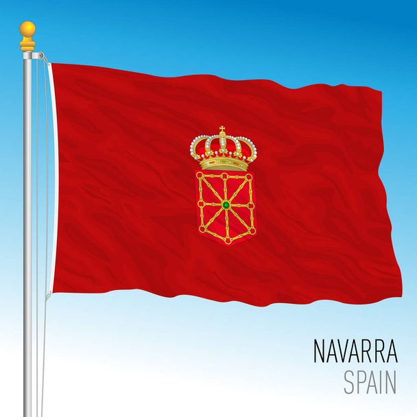 Регіональний прапор Наварри, автономне співтовариство Іспанії, Європейський Союз, векторна ілюстрація - Вектор, зображення