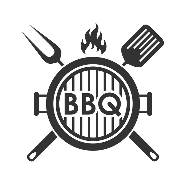 Grill or bbq menu graphic design template. Symbol isolated on white background. Vector illustration - Vector, Image